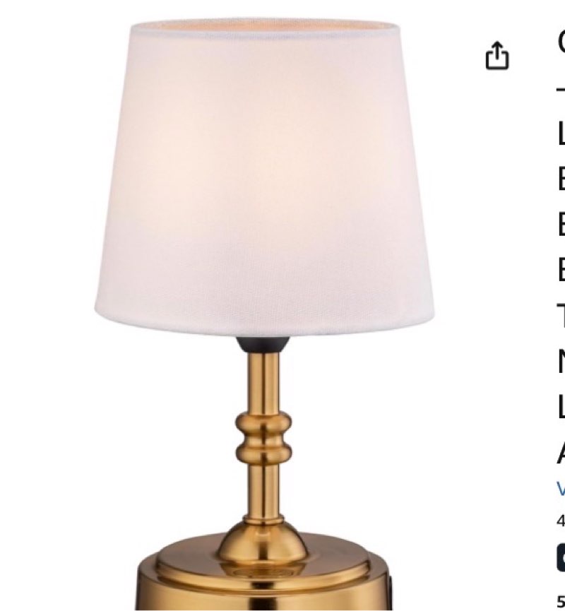 o'bright ember cordless table lamp – rechargeable, touch dimmable, battery operated, e26 led bulb, t