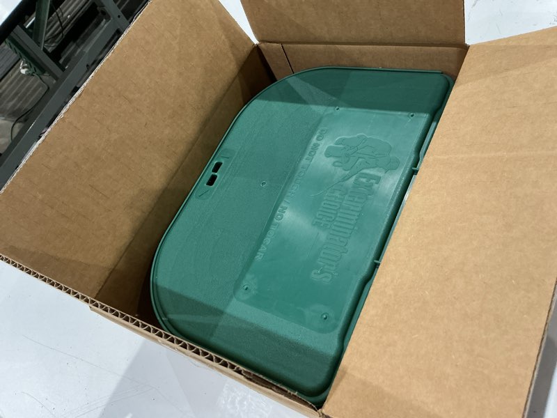 Condition photo showing As Is for exterminators choice large rat bait station box with 1 key - plastic, green heavy-duty weather-resistant outdoor bait station - discreet green box with lockable holder