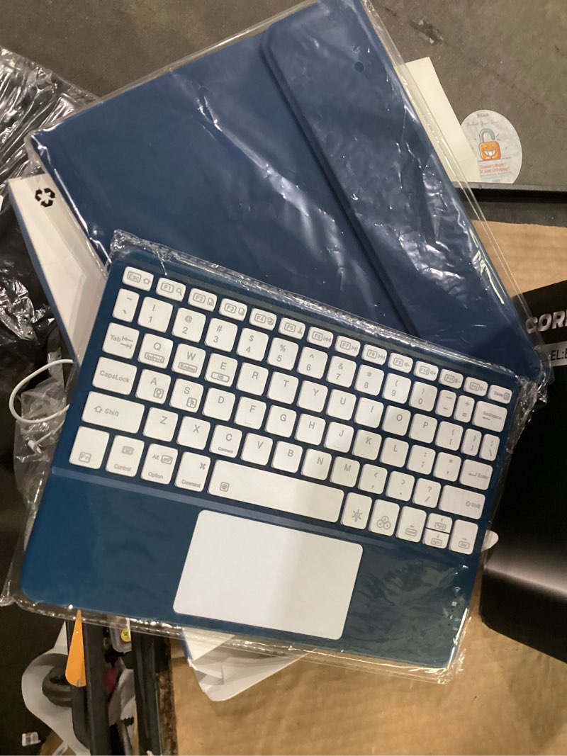 Condition photo showing Good Condition for for ipad a16 11th/10th generation case with keyboard, folio cover | multi-touch trackpad, 7 colors backlit, detachable keyboard for ipad a16 11 inch/10th gen with pencil holder, navy blue