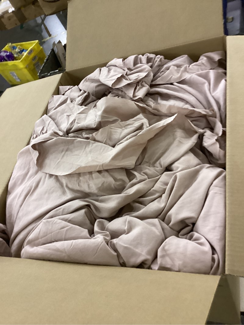 Condition photo showing As Is for Masaca Oversized King Comforter 120x120,3 Pieces Farmhouse Ruffle Bedding Comforter Set,Taupe Shabby Boho Chic Cal King Comforter Oversized,Lightweight Rustic Bedding Set Ultra Soft Oversized King 120×120 Taupe