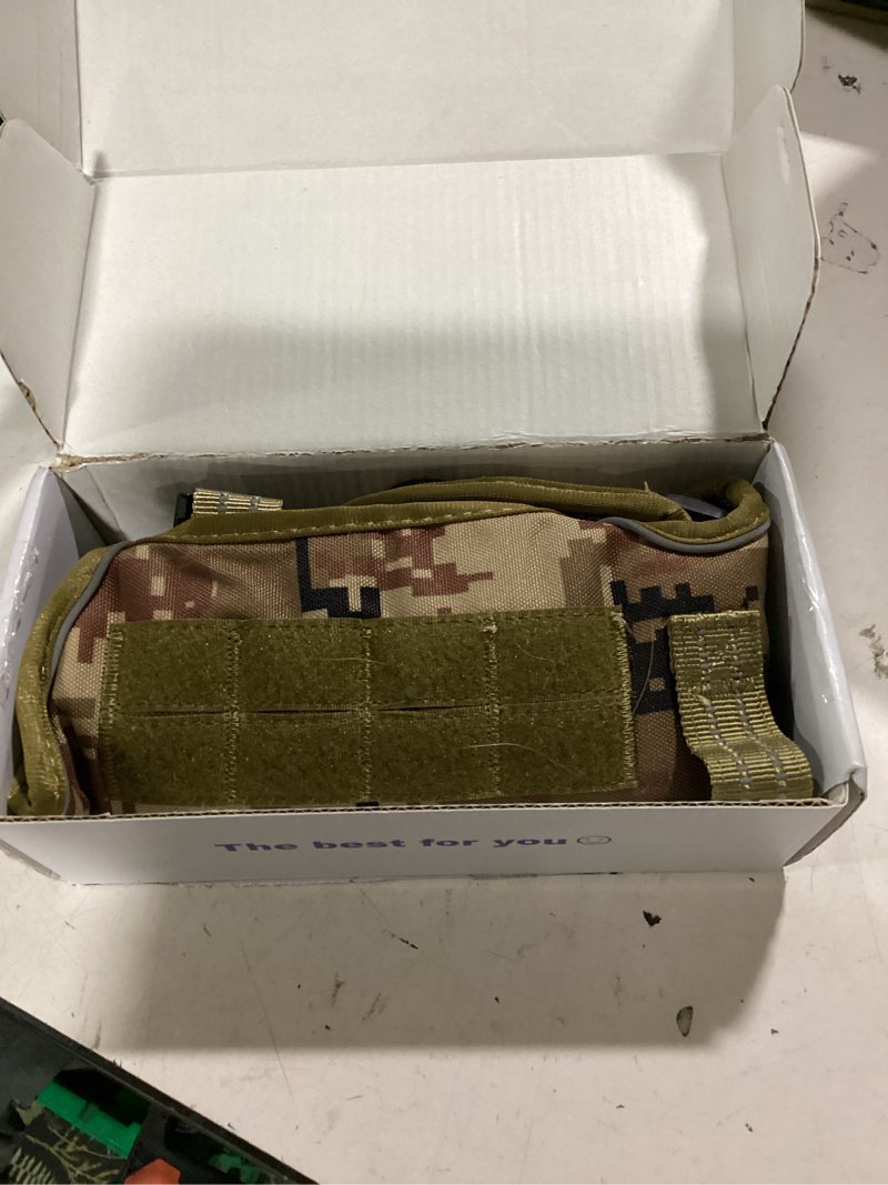 Condition photo showing As Is for tactical dog harness medium sized, heavy duty no pull dog harness with handle, easy on and off service dog vest with molle system, reflective pet vest for walking hiking training m(neck:17-23",chest:22-32"),35-50 lbs desert camo