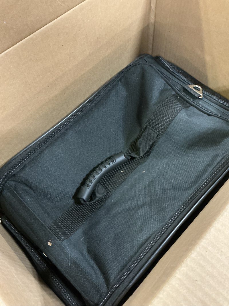 Condition photo showing Good Condition for dbest products Pet Smart Cart Carrier, Medium, Black, Soft Sided Collapsible Folding Travel Bag, Dog Cat Airline Approved Tote Luggage Backpack Carrier Only 21.0"L x 12.0"W x 16.0"H Black