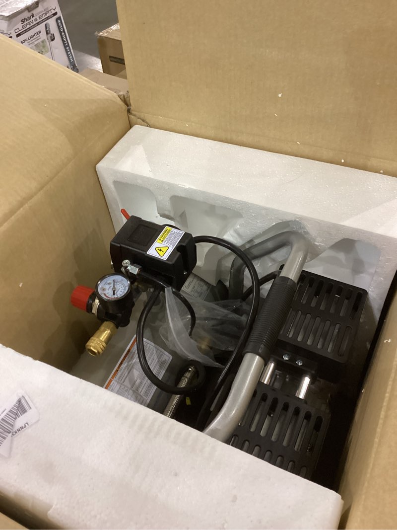 Condition photo showing As Is for California Air Tools 2010A 1.0 HP Ultra Quiet and Oil-Free Air Compressor, 2 Gallon Aluminum Tank, 60 dBA Noise Level, Silver Aluminum Tank 2.0 Gallon