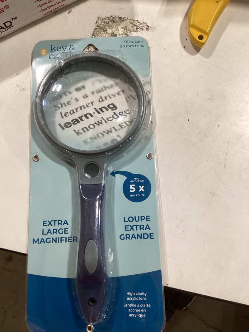 Condition photo showing New/Like New for jacents extra large 2x magnification round magnifier with comfort grip handle - 1 pack