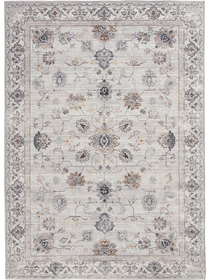 better homes & gardens persian blooms ivory faux fur indoor area rug, 5'x7'