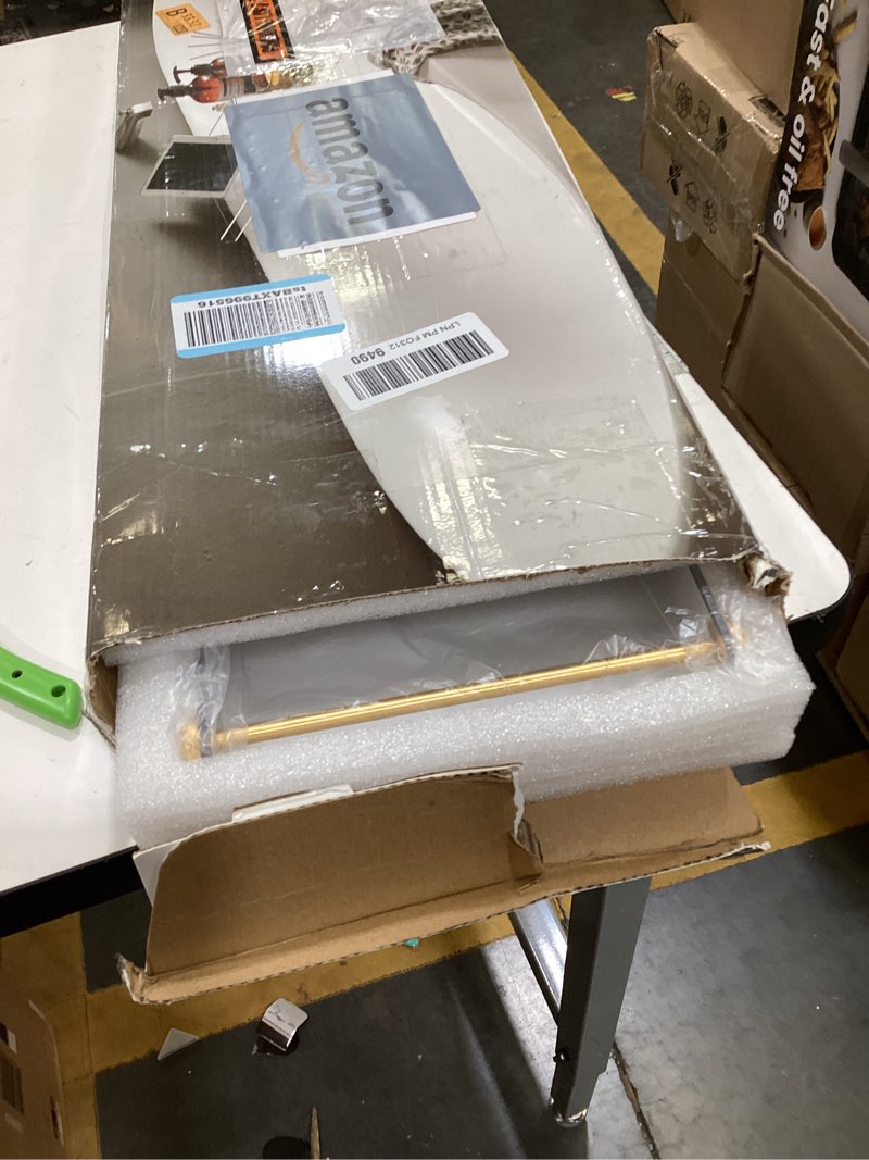 Condition photo showing As Is for Acrylic Bathtub Tray Caddy, Clear Bath Shelf Tub Rack with Golden Handle, Luxury Bathroom Organizer Tablet Holder SHUNLI Transparent With Handle