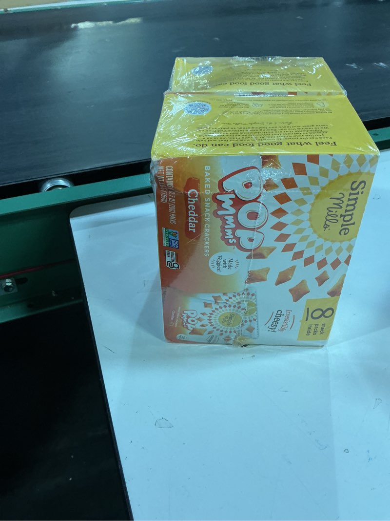 Condition photo showing Good Condition for ( best 03/21/2026)Simple Mills Pop Mmms Cheddar Baked Snack Pack Crackers, Healthy Snacks for Kids, Individual Packs, Gluten Free, 8 Ct (Pack of 2) Cheddar 5.6 Ounce (Pack of 2)