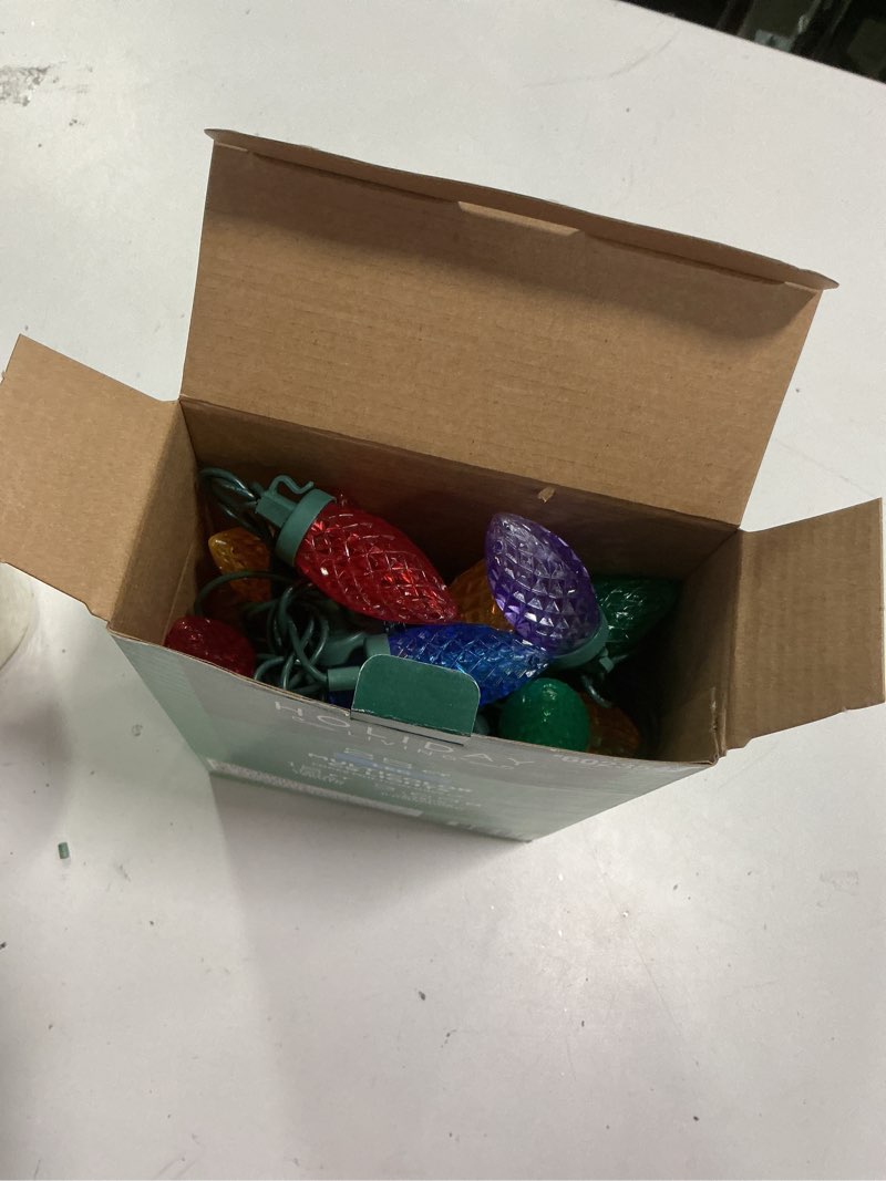 Condition photo showing Good Condition for Holiday Time LED Vintage Tube Light Set Green Wire Multi Bulb ,10 Count