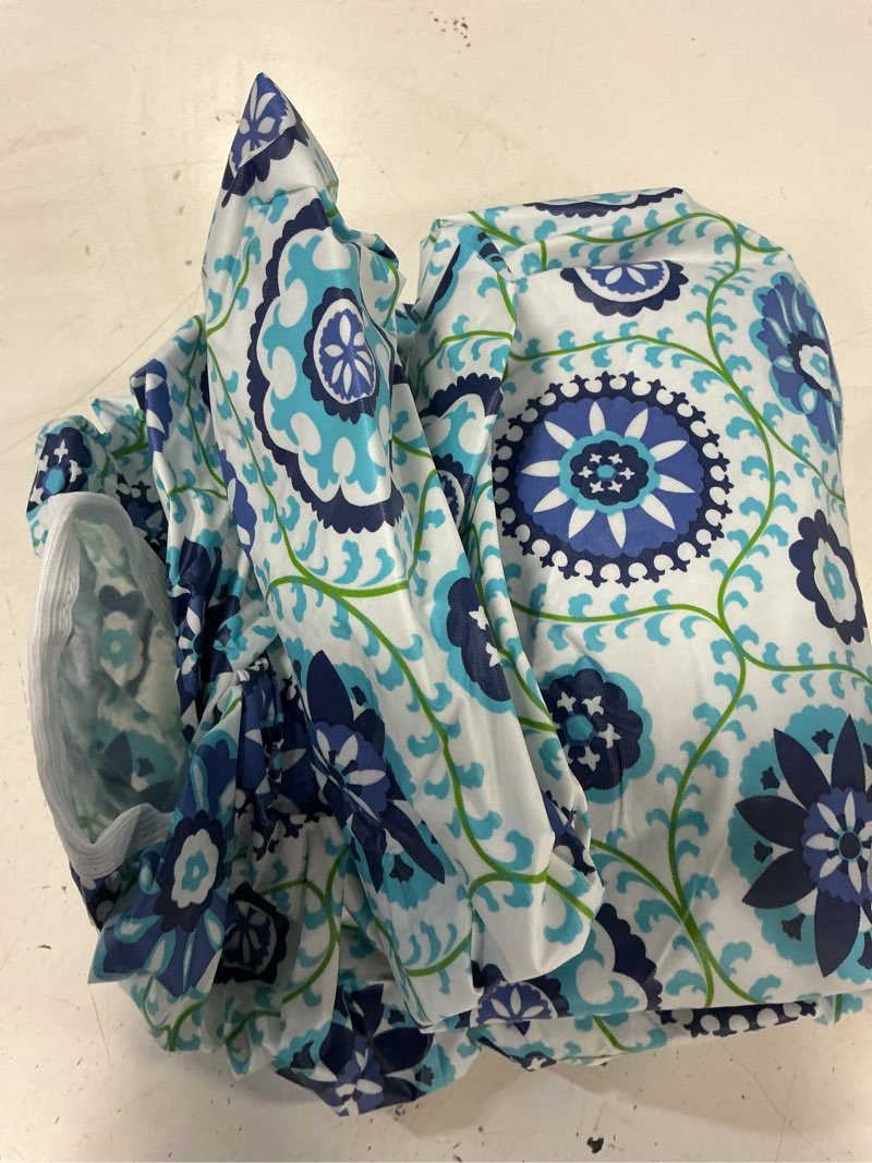 Condition photo showing Good Condition for misaya round fitted tablecloth with elastic edge, 100% waterproof oil proof plastic table cover, vinyl flannel backed tablecloth fits 36"-44" round tables for easter, outdoor, picnic, navy mandala navy for up to 36"-44" round