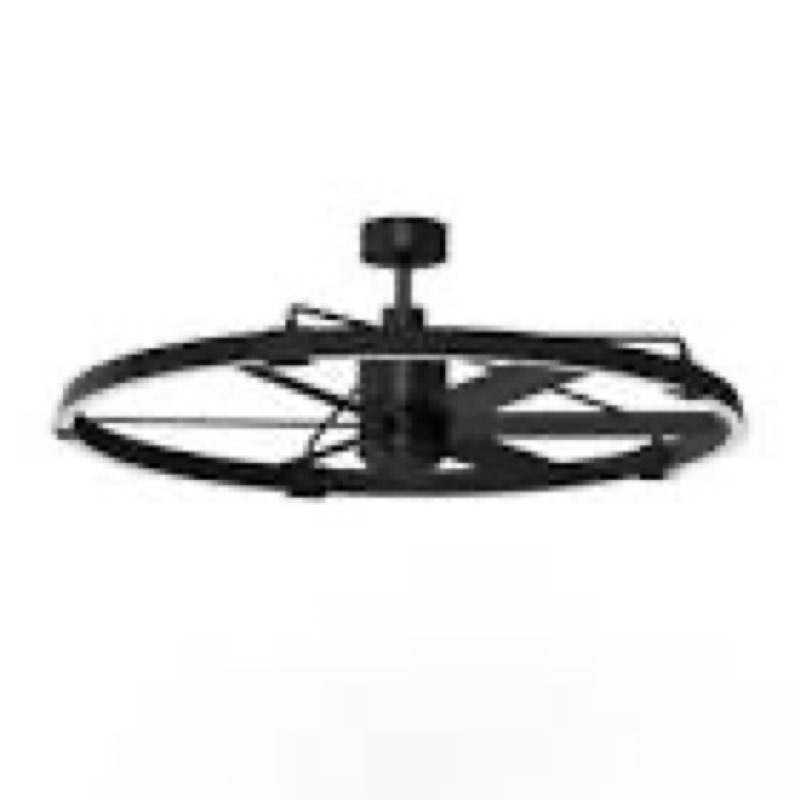  harbor breeze ashbourne easy2hang 46-in matte black led covered outdoor ceiling