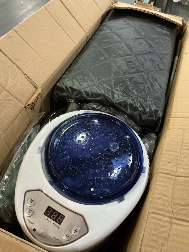 Condition photo showing Good Condition for Upgraded Infrared Sauna Box for Relaxation, Portable Sauna for Home, Sauna Tent with 660nm Red Light Therapy, Quick Heating and Easy Setup, Personal Sauna with 2.5L/1000W Steamer, 2.6’ x 2.6’ x 5.9’ red light 1 person