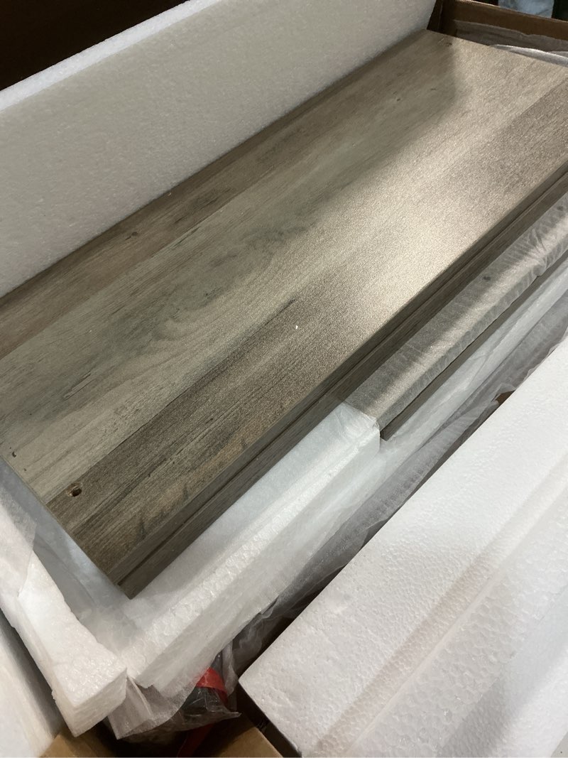 Condition photo showing Good Condition for bathroom wall cabinet with barn doors, wall mounted bathroom storage cabinet, farmhouse style, adjustable shelf, wall mounted, grey grey small bathroom cabinet