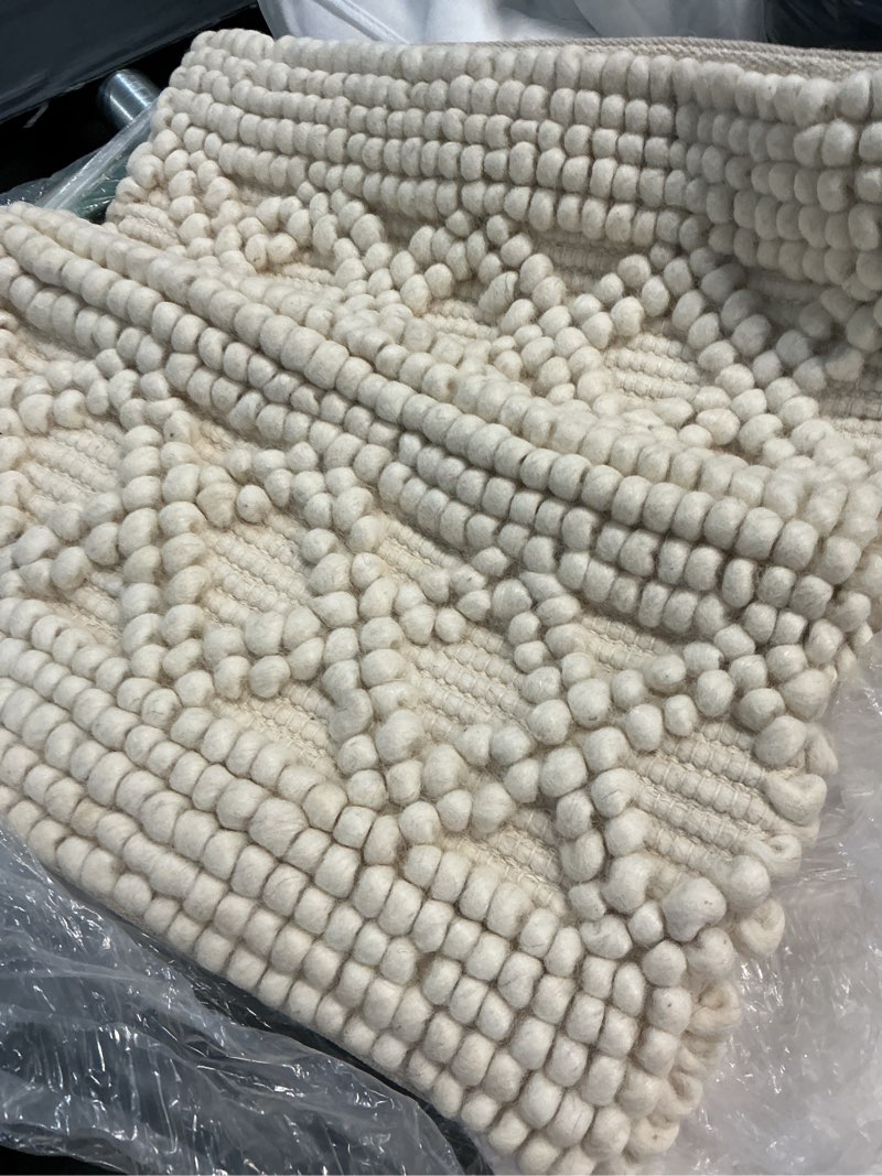 Condition photo showing As Is for kai wool pillow cover, 20x20, ivory 2 pack