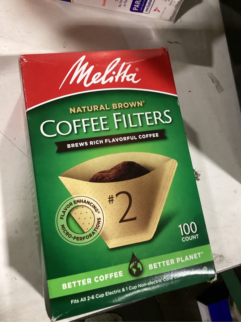 Condition photo showing New/Like New for Melitta 100ct Coffee Filters - Natural Brown: Compatible with 4-6 Cup Makers, Disposable Paper