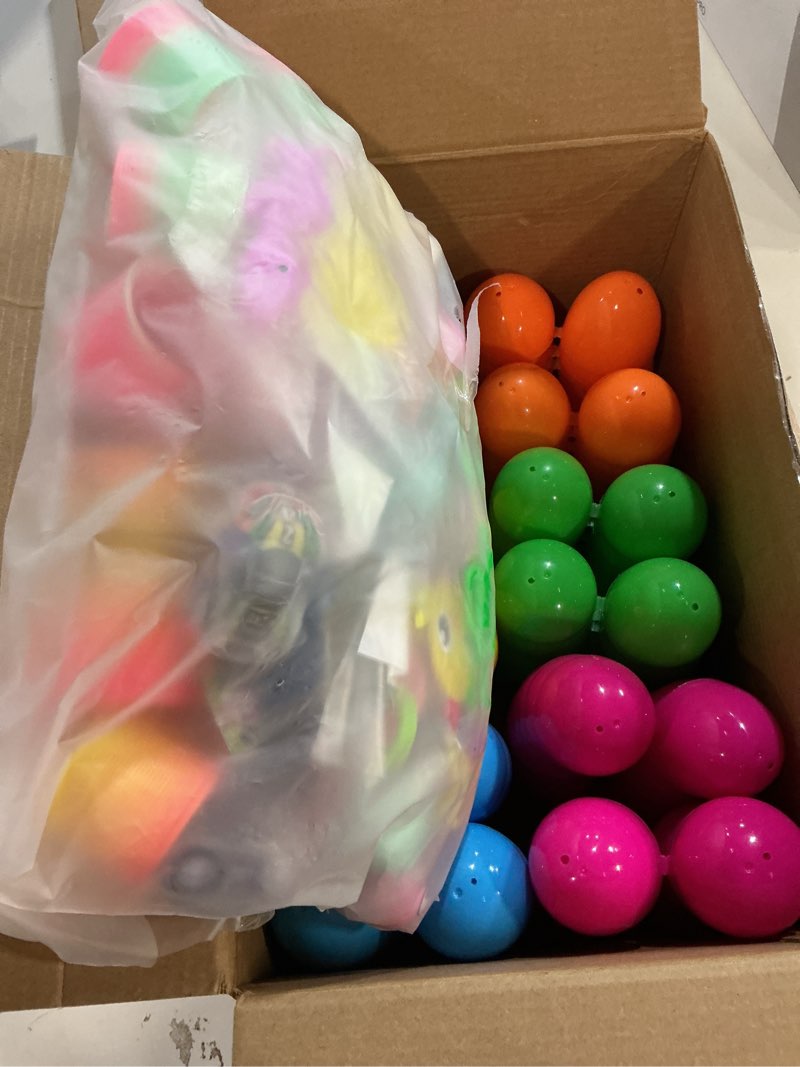 Condition photo showing New/Like New for joyin 300 pcs easter eggs bulk with toys, assorted easter fillers include 100 eggs, 100 toys & 100 pcs theme stickers for kids hunt, basket stuffers, party favors prize