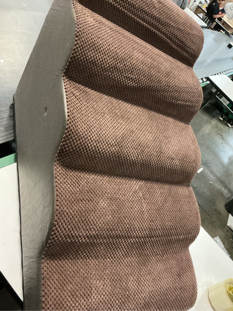 Condition photo showing As Is for Dog Stairs for Small Dogs, 5 Tier Wider Pet Stairs for High Beds, 23.6" H Non-Slip Dog Steps for Old Cats, Puppies, Small Medium Dogs, 29.5x19.7x23.6 inch, Brown Brown 5.0 29.5x19.7x23.6 inch