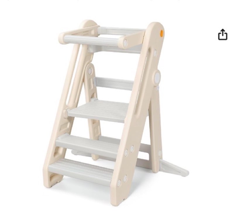 Toddler Tower Kitchen Stool Helper,Foldable/Adjustable Height Kids StandingTower Stool W/CPC Certifi