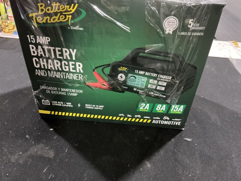 Condition photo showing As Is for Battery Tender 15 AMP Battery Charger and Maintainer - 12V Switchable 15 AMP / 8 AMP / 2 AMP - Selec