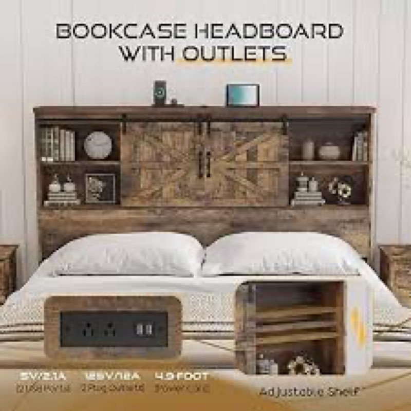 Sherell Wooden Bookcase Bed Frame
