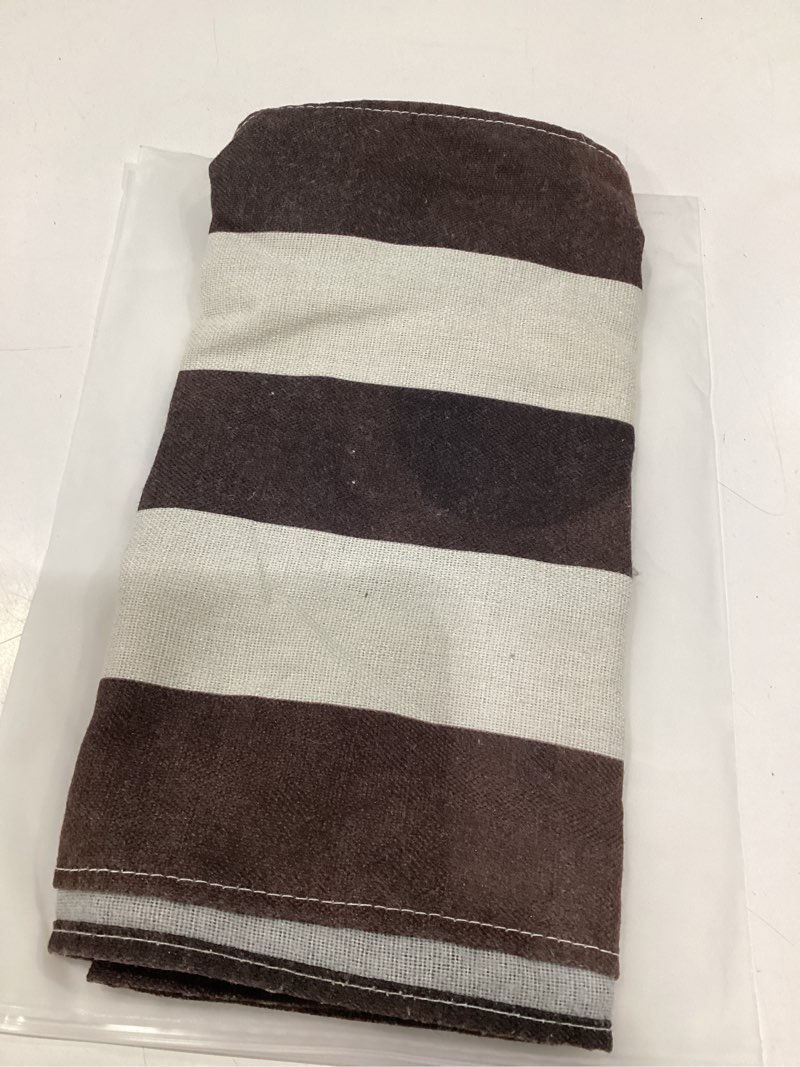Condition photo showing New/Like New for letjolt brown and white striped table runner 12 x 48 inches | cotton canvas, kitchen decor, home brown striped 48''