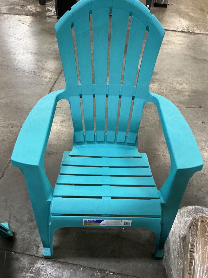 Condition photo showing Good Condition for adams realcomfort teal polypropylene frame adirondack chair