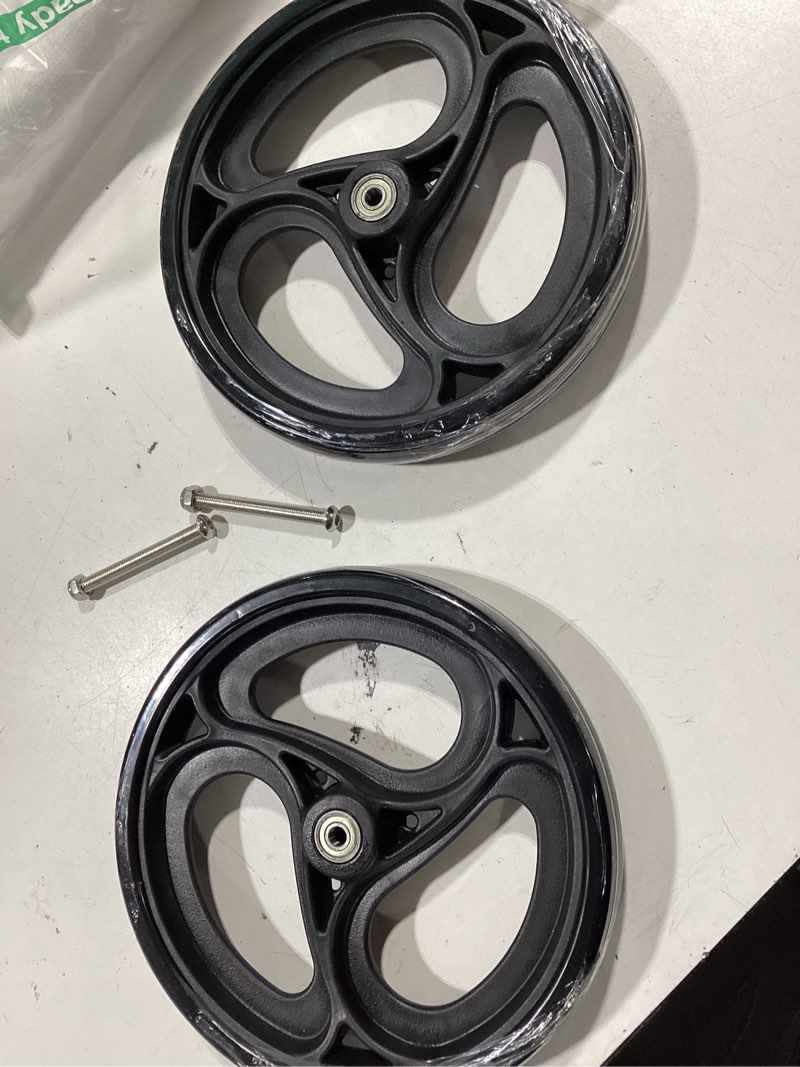 Condition photo showing Good Condition for wealrit 2 pcs wheelchair wheels - solid 10 inch walker wheels - black, 9.3 inch black 10 inch