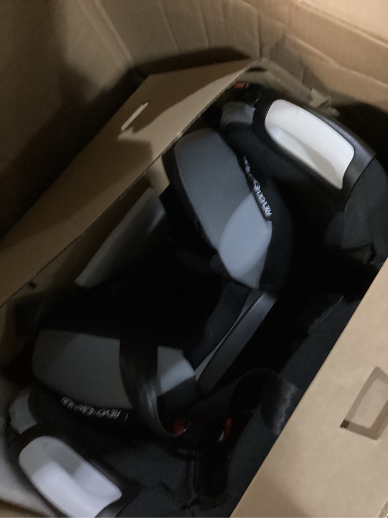 Condition photo showing As Is for evenflo revolve360 slim 2-in-1 rotational car seat with quick clean cover (salem black)