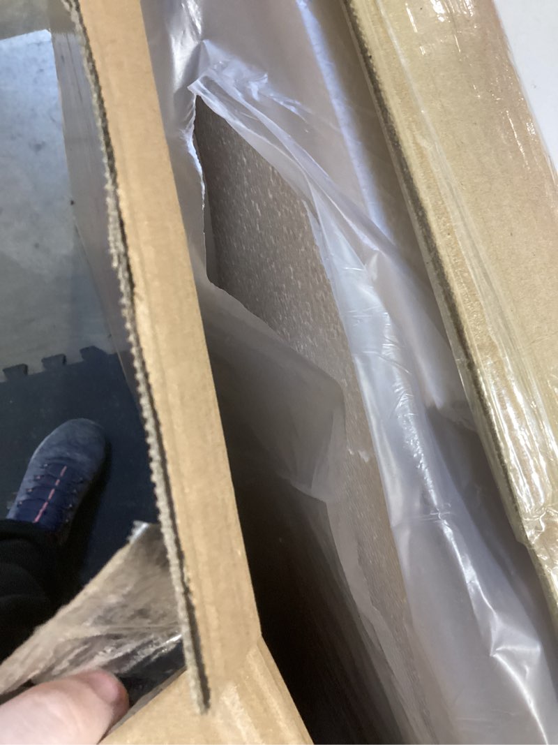 Condition photo showing Good Condition for loaao 32x36 inch white metal framed bathroom mirror for wall, white bathroom vanity mirror farmhouse, large rounded rectangle mirror, anti-rust, tempered glass, hangs horizontally or vertically white 32"l x 36"w