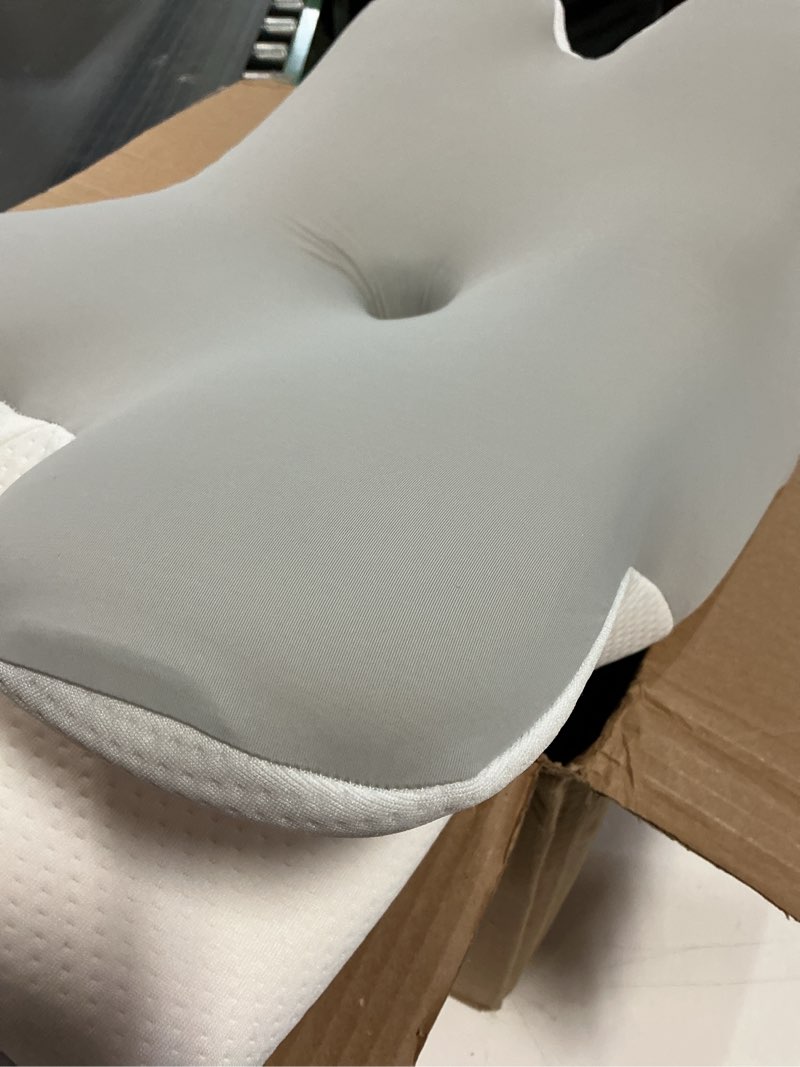 Condition photo showing Good Condition for Cervical Neck Pillow for Pain Relief -Ergonomic Side Sleeper Pillow for Sleeping, Contour Memory Foam Pillows for Neck Support, Cooling Orthopedic Bed Rest Pillow for Back and Stomach Sleepers Dark Grey