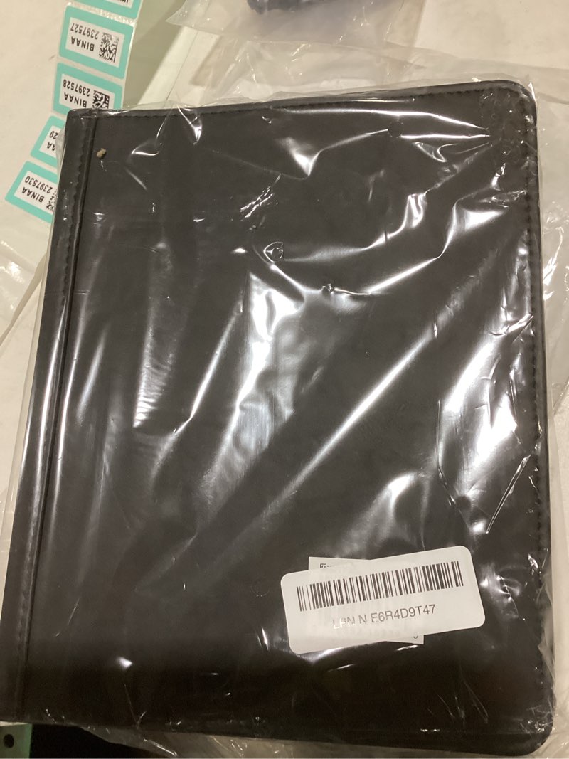 Condition photo showing Good Condition for samsill vintage leather mini 3 ring binder 1 inch round ring (holds 200 sheets), 5.5 x 8.5 inch documents, professional organizer, planner, notebook, black junior - no zipper 1 inch black