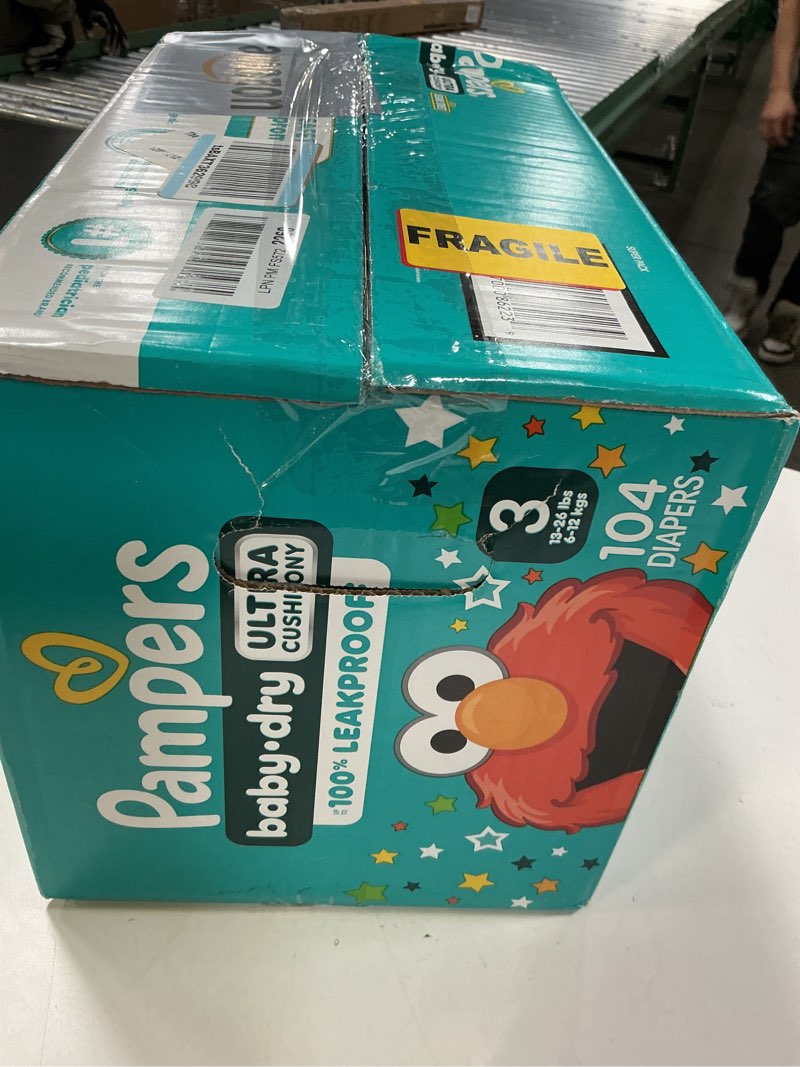 Condition photo showing New/Like New for Pampers Diapers - Baby Dry - Size 3, 104 Count, Absorbent Disposable Infant Diaper (Packaging May Vary) Size 3 104