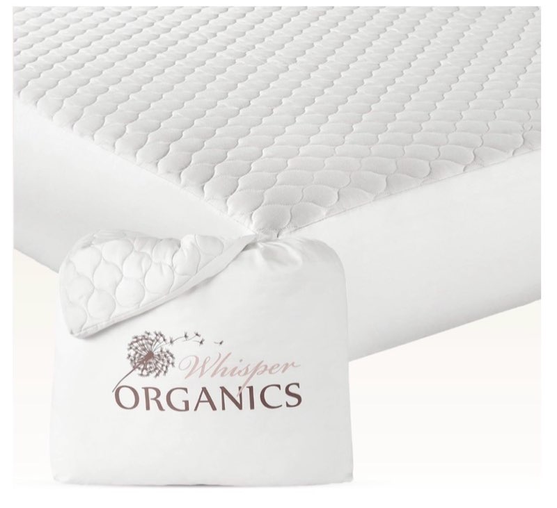 100% Cotton Organic Mattress Pad - Breathable & Cooling Mattress Protector Queen Size - Premium 300G