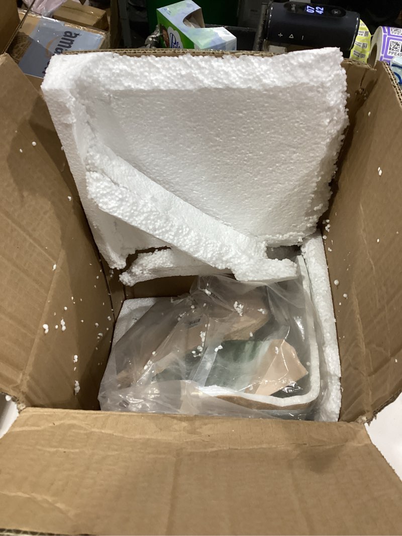 Condition photo showing As Is for Avanti Linens - Waste Basket, Decorative Trash Can, Guest Bathroom Essentials, Botanical Inspired Home Decor (Ombre Leaves Collection) Wastebasket