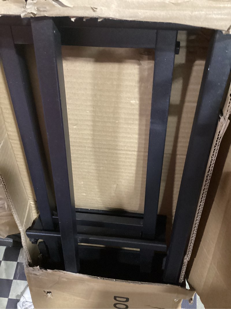 Condition photo showing Good Condition for Poster Stand Heavy Duty - 2 Pack Pedestal Poster Stands for Display, Adjustable Height up to 80 Inch, Double Sided Black Floor Standing Sign Holder for Foam Board Signage Double-Pole Poster Stand 2 Pack