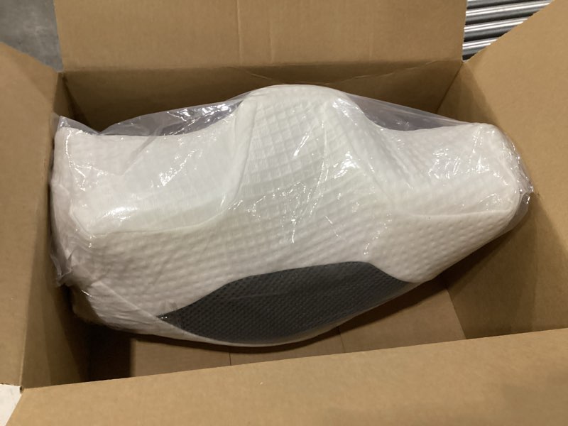 Condition photo showing New/Like New for side sleeper pillow with arm holes, memory foam pillow for neck shoulder cervical pain relief, ergonomic arm holes positioner cooling bed pillows for side sleeping (light grey)