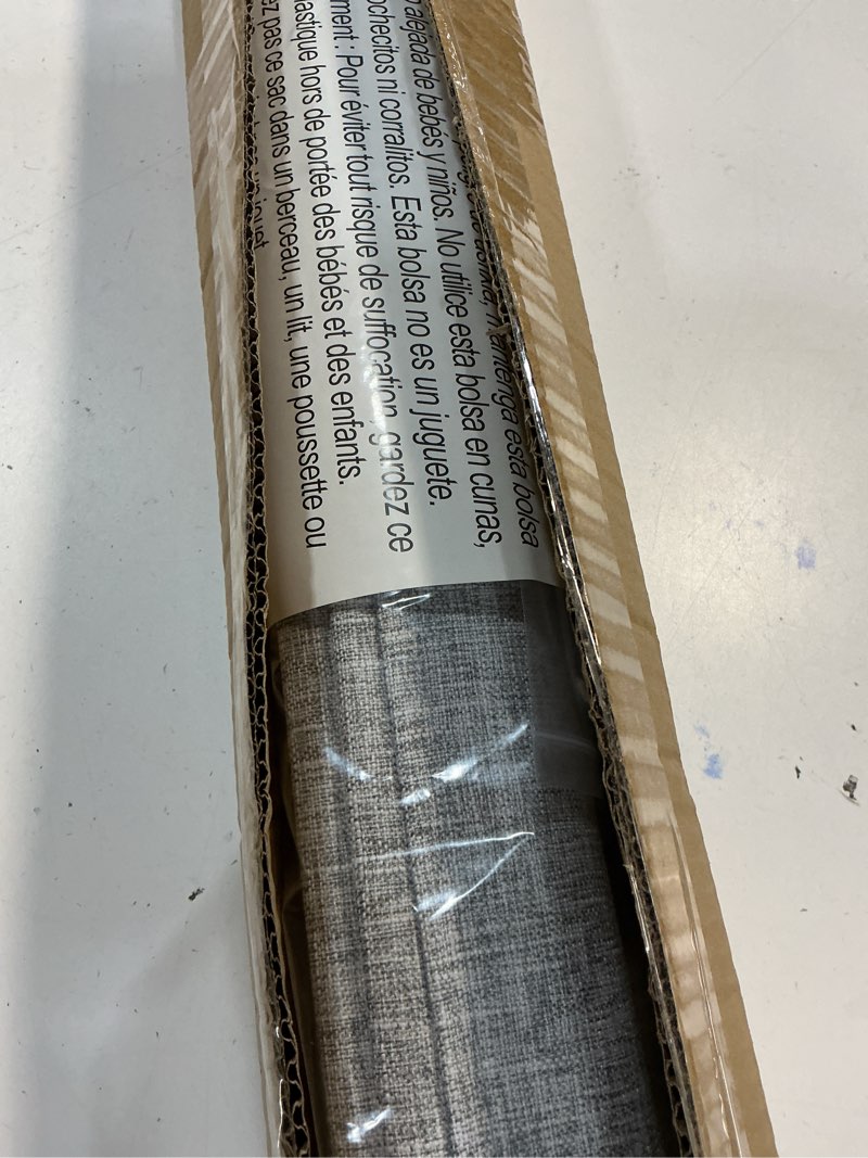 Condition photo showing New/Like New for LazBlinds No Drill Roman Shades for Windows, Cordless Blackout Window Shades with UV Protection, Polyester Fabric for Bedroom & Living Room, 31" W x 64" H, Grey Blackout - Faux Linen - Grey 31"W x 64"H