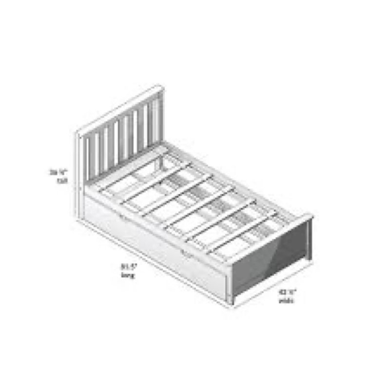 (Incomplete )186210-151 SLATTED TWIN BED WITH TRUNDLE