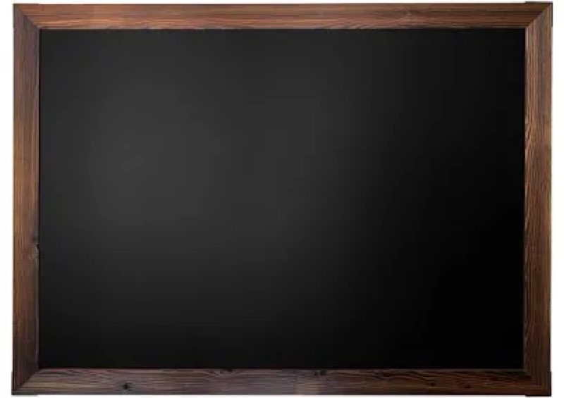 loddie doddie magnetic chalkboard - 46 in x 34.5 in, rustic wood frame - menu board for kitchen & ma