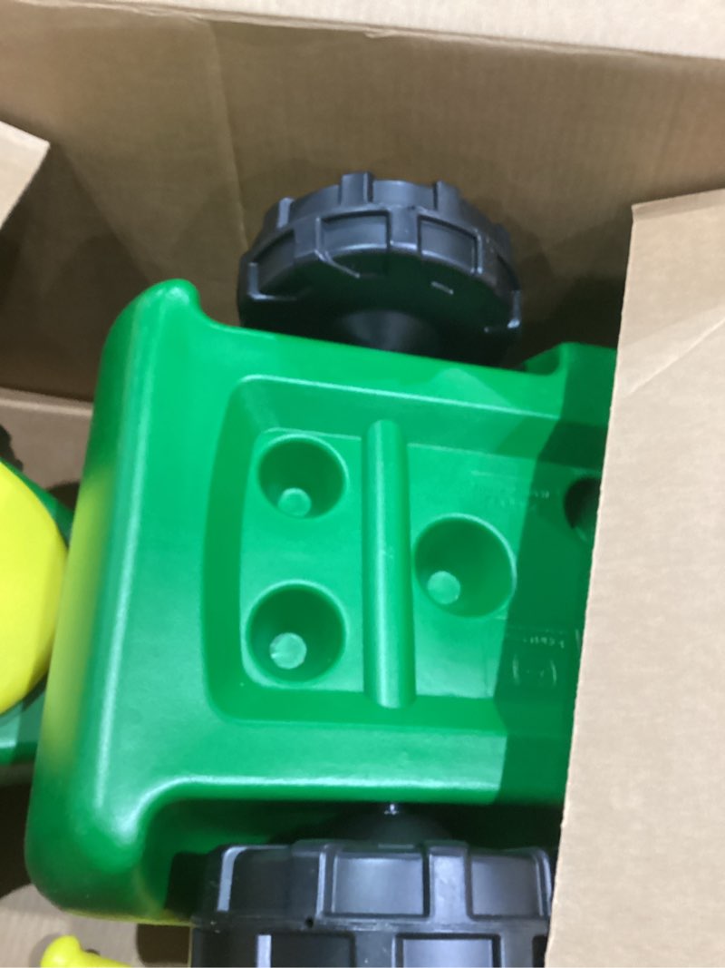 Condition photo showing As Is for John Deere Ride On Toys Pedal Tractor with Wagon for Kids Aged 18 Months to 3 Years, Green/Yellow