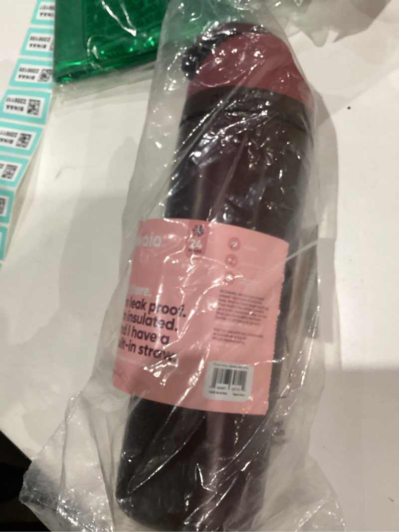 Condition photo showing Good Condition for Owala FreeSip Insulated Stainless Steel Water Bottle with Straw, BPA-Free Sports Water Bottle, Great for Travel, 24 Oz, Black Cherry Black Cherry 24 Ounces