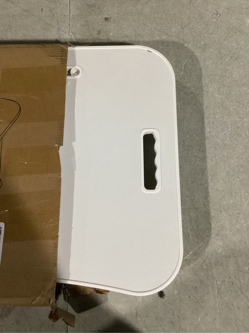 Condition photo showing Good Condition for laptop bed desk, foldable lap desk, portable lap table, laptop stand with cup holder & tablet slot & lifting handle for working writing drawing & eating - white