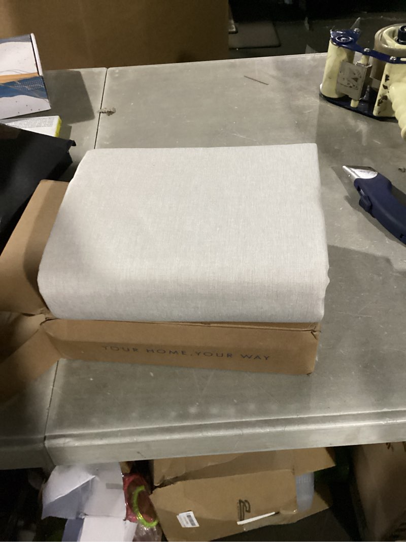 Condition photo showing New/Like New for MIULEE Beige Rectangle Linen Polyester Tablecloth with Decorative Cutouts Spring Waterproof Stain Resistant & Shrink-Proof Table Cloth 60x104 inch Farmhouse Style for Dining Wedding and Outdoor 104" x 60" (Rectangular) Beige