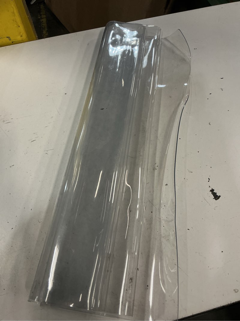 Condition photo showing As Is for vicwe 36 x 48 inch clear table cover protector,1.5mm thick clear table protector, rectangle waterproof plastic table cover, scratch proof and easy cleaning for dining room table clear 1.5mm 36 x 48 inches