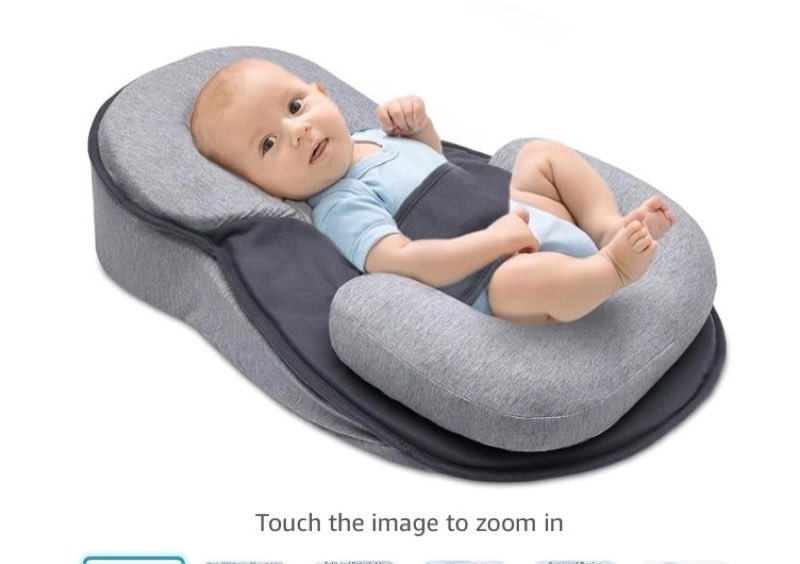 baby feeding support wedge pillow, infant nursing cushion with gentle incline for bottle feeding and tummy time, portable lounger support