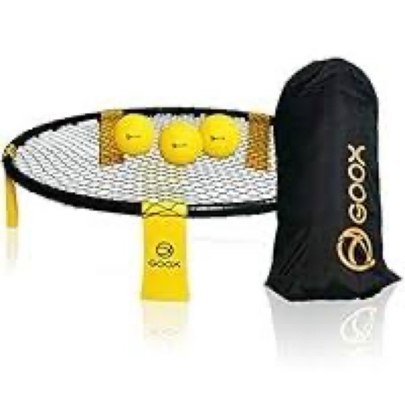 GOOX Outdoor Beach Ball Games with Carrying Bag, 3 Balls, Net and Strip Light (ONLY for Light Up Set)- Played Outdoors, Indoors, Beach, Lawn, Yard and Park