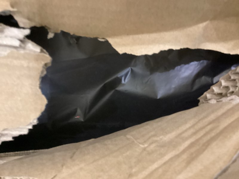 Condition photo showing As Is for Frylr Small Folding Computer Desk – 55.1 Inch Portable Table for Craft and Study, Lightweight Desk for Small Spaces, Foldable Laptop Table Built-in AC/USB Outlets for Convenience, Dark Oak 55.1 x 19.7 Inch With Power Outlets Dark Oak