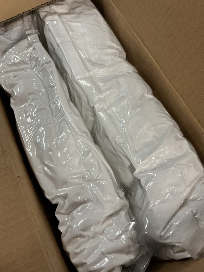 Condition photo showing New/Like New for bpc luxury goose feather down bed pillows king size set of 2, hotel feather pillows for sleeping, 100% organic cotton cover, fluffy and soft support surround fill polyester, medium firm, 20"x36" king (pack of 2) white