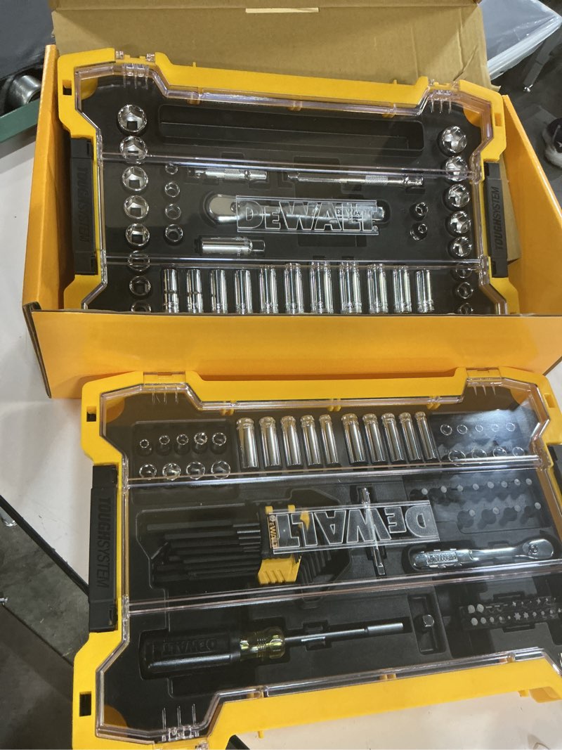 Condition photo showing New/Like New for dewalt toughsystem 1/4 and 3/8 in. drive metric/sae mechanic's tool set 131 pc