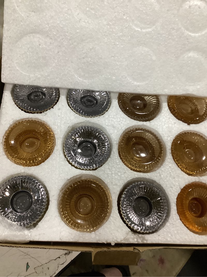 Condition photo showing Good Condition for wdhodec gold candlestick holders 12pcs glass taper candle holders for table centerpiece colorful candle sticks for wedding, party and festival decoration