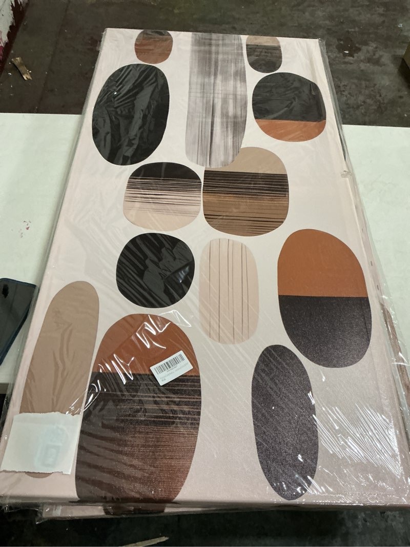 Condition photo showing New/Like New for prepeyssee large brown and black abstract canvas wall art for living room modern boho canvas artwork for bedroom office kitchen canvas prints 20"x40" 20"l x 40"w black